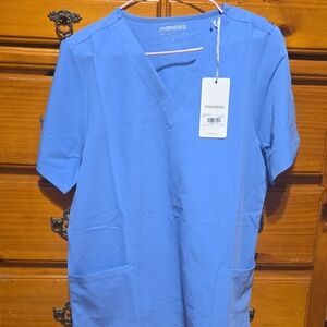 NWT Mandala Women's Blue Scrub Top